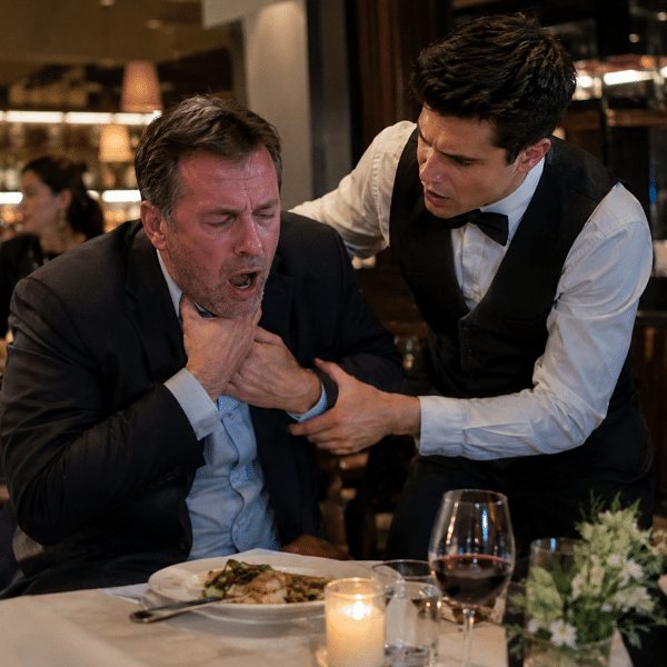 choking restaurant emergency situation guest waiter waitress server